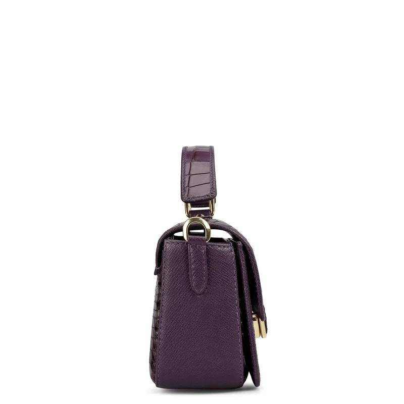 Da Milano Grapevine Small Croco Leather Satchel - Grapevine for Women | Best Price UAE